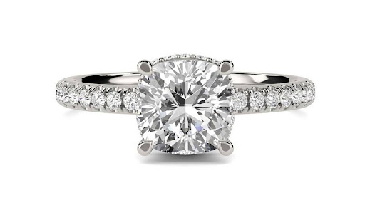 cushion diamond hidden halo