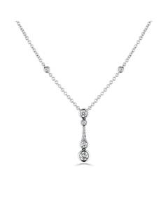 0.56ct VVS/E-F Natural Diamond Icicle Drop Necklace