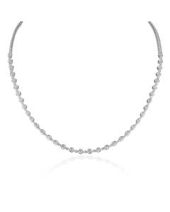 2.00ct VVS/E-F Round Natural Diamond Single Row Alernating Necklace