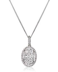 0.70ct VS/E-F Cluster Round Natural Diamond Designer Pendant