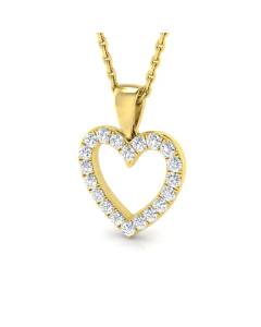 0.25ct VS/E-F Round cut Natural Diamonds Heart Pendant