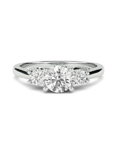 0.35ct Unique Round Diamond Trilogy Ring