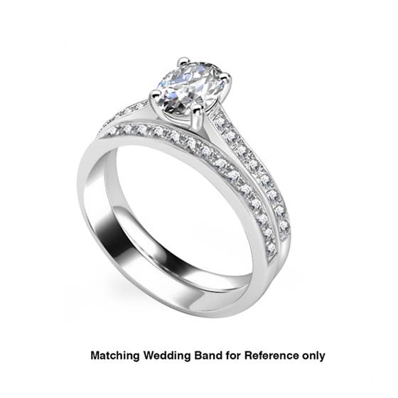 Oval Diamond Shoulder Set Ring
