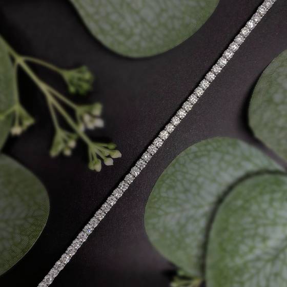 5.10ct SI/F-G 7Inches Round Natural Diamond Set Bracelet
