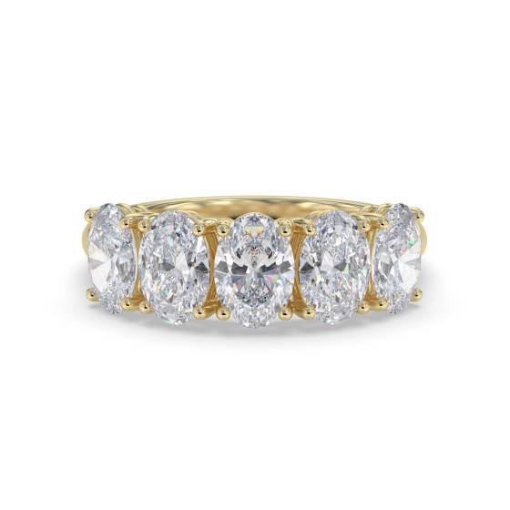 1.10ct VVS/D-E Oval cut Labgrown Diamond 5 Stone Ring