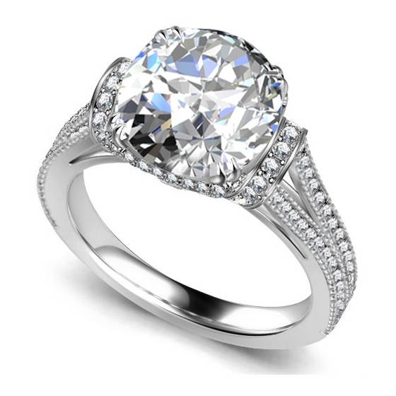 1.10ct VVS2/E Round Natural Diamond Vintage Ring