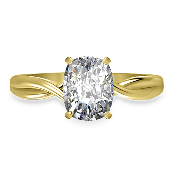 1.00ct I1/D Modern Intertwined Cushion Natural Diamond Engagement Ring