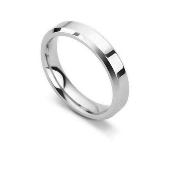 DHBBE4 Bevelled Edge Wedding Ring - 4mm width, 1.4mm depth