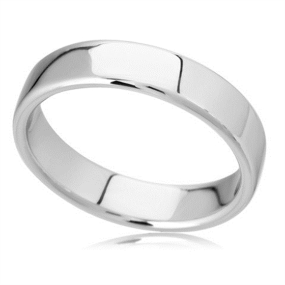 DHBRF5 Slight Court with Flat Edge Wedding Ring - Light weight, 5mm width