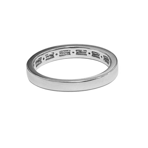 0.35ct VS/F-G Baguette Natural Diamond Half Channel Eternity Ring