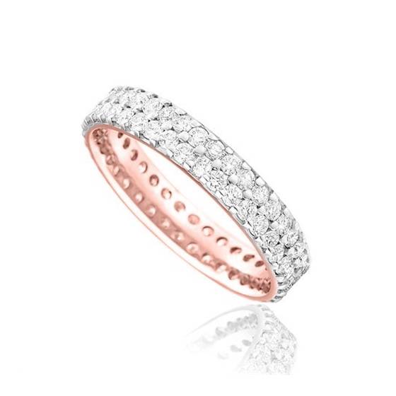 1.75ct VS/F-G Full Set 4mm Round Natural Diamond Wedding Ring