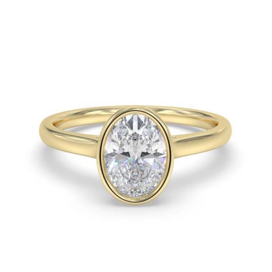 2.07ct VVS2/E Oval Cut Lab Grown Bezel Set Solitaire Ring