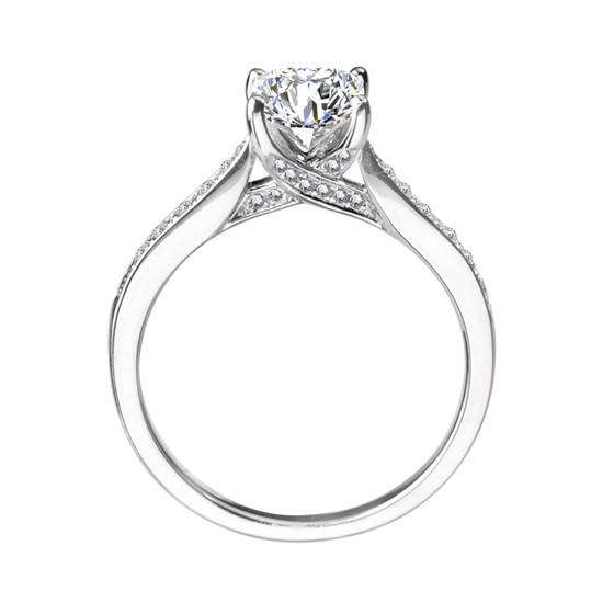0.90ct SI1/F Princess Natural Diamond Shoulder Set Ring