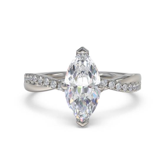 0.85ct VVS1/D Infinity Marquise and Round Natural Diamond Engagement Ring