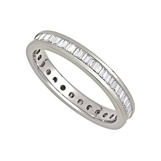 0.75ct VS/E-F 3mm Elegant Baguette Natural Diamond Full Eternity Ring