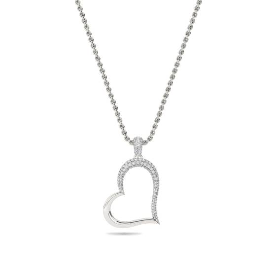 0.50ct VS/D-E Round Cut Natural Diamond Heart Shaped Pendant