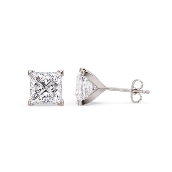 0.50ct VS1/D Princess cut Labgrown Diamond Mens Single Stud Earring