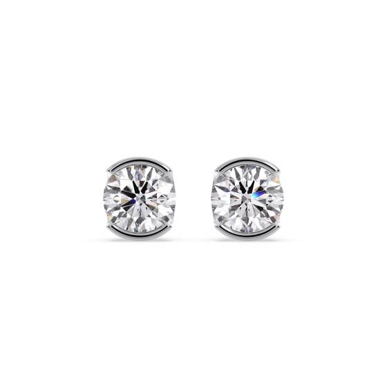 0.50ct VS2/F Modern Round Natural Diamond Designer Earrings
