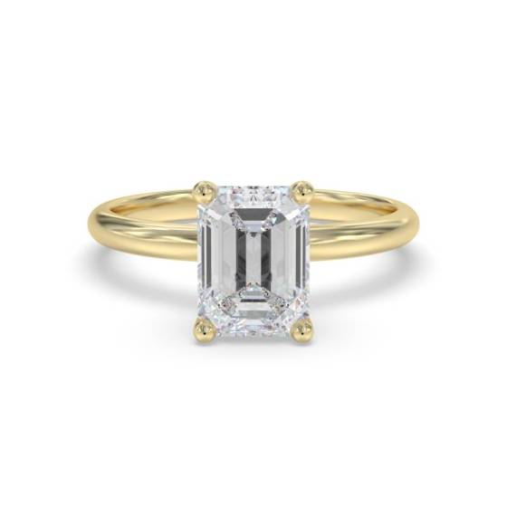 0.62ct SI2/F Emerald Cut Labgrown Solitaire Ring