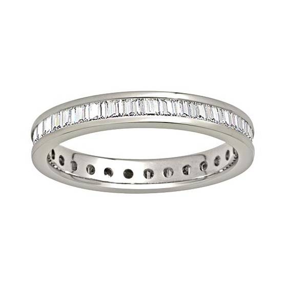 0.50ct VS/E-F Baguette Natural Diamond Eternity Ring