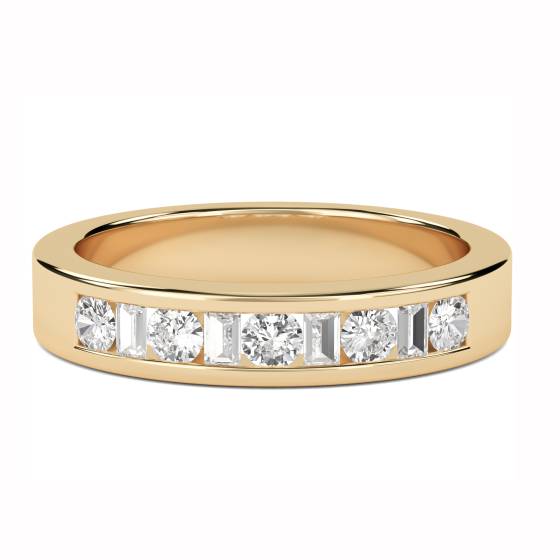 17.00ct VS/E-F 3.5mm Round and Baguette Natural Diamond Eternity Ring