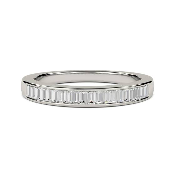 0.35ct VS/E-F 3.5mm Elegant Baguette Natural Diamond Eternity Ring