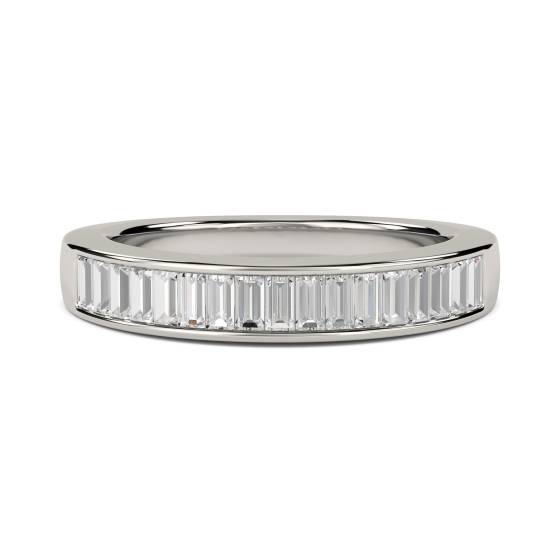 0.75ct VS/E-F 4mm Elegant Baguette Natural Diamond Eternity Ring