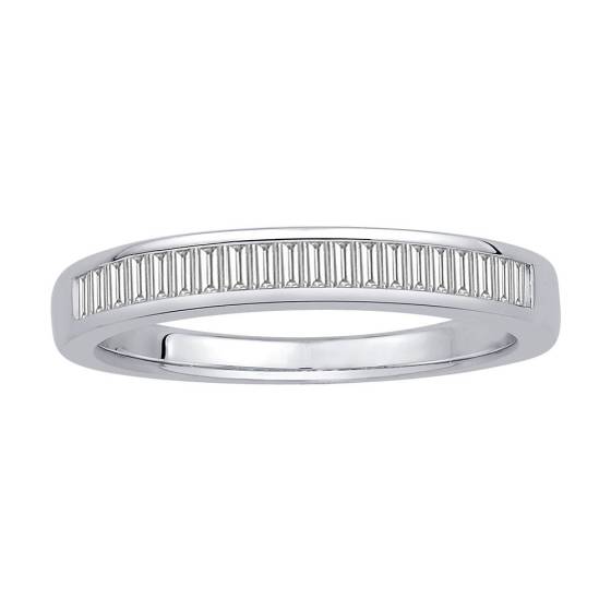 0.43ct VS/E-F Baguette Natural Diamond Half Eternity Ring