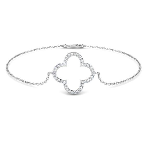 0.18ct SI2/G Round cut Natural Diamonds Designer Bracelet in 9k White Gold