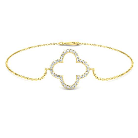 0.18ct SI2/G Round cut Natural Diamonds Designer Bracelet in 18k Yellow Gold