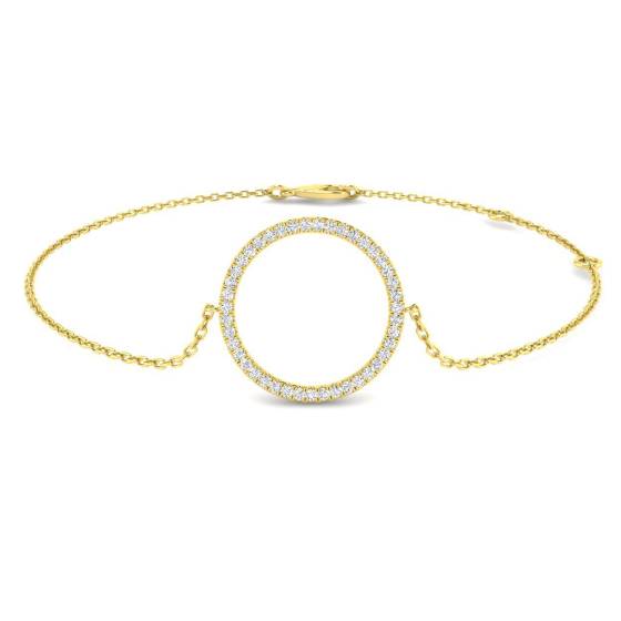 0.16ct SI2/G Round cut Natural Diamonds Designer Bracelet in 9k Yellow Gold