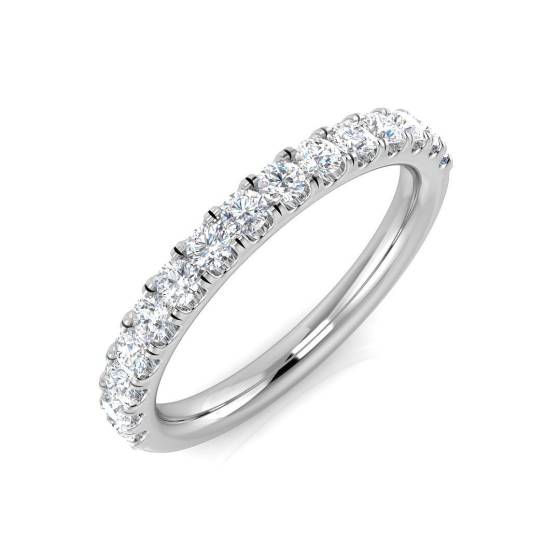 0.41ct SI2/G Round cut Natural Diamond Half Eternity Ring in 9k White Gold