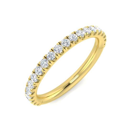 0.40ct VS/F Round cut Labgrown Diamond Half Eternity Ring in 9k Yellow Gold