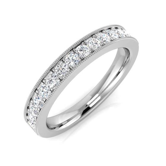 0.40ct SI1/G Round cut Natural Diamond Half Eternity Ring in Platinum