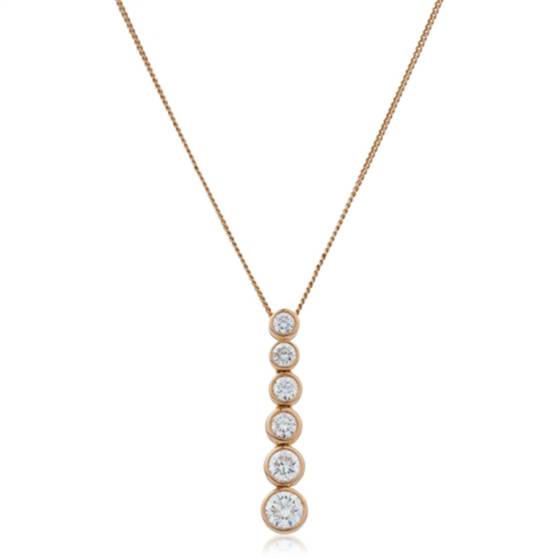 0.65ct VS/E-F Classic Round Natural Diamond Journey Pendant