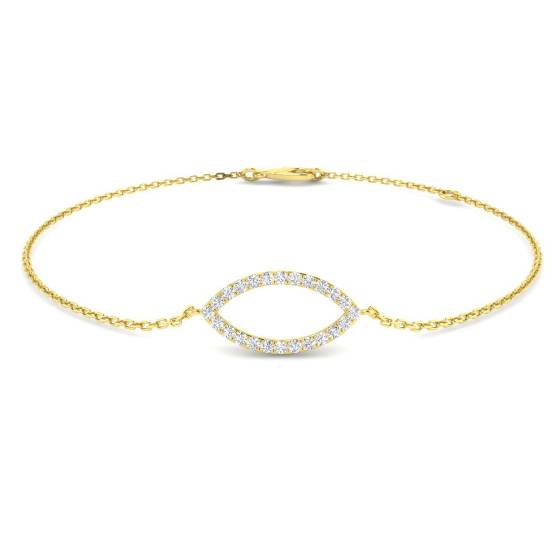 0.15ct SI2/G Round cut Natural Diamond Designer Bracelet in 9k Yellow Gold