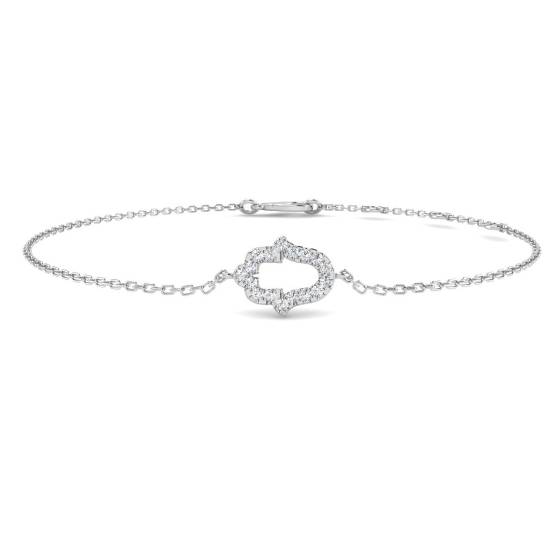 0.07ct SI2/G Round cut Natural Diamond Designer Bracelet in 9k White Gold