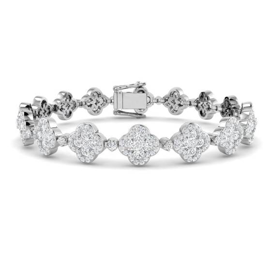 5.14ct SI2/G Round cut Natural Diamonds Designer Bracelet in 18k White Gold