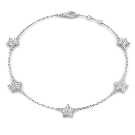 0.31ct SI2/G Round cut Natural Diamonds Designer Bracelet in 18k White Gold