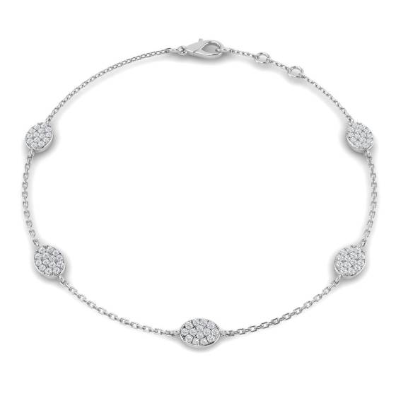 0.32ct SI2/G Round cut Natural Diamonds Designer Bracelet in 18k White Gold