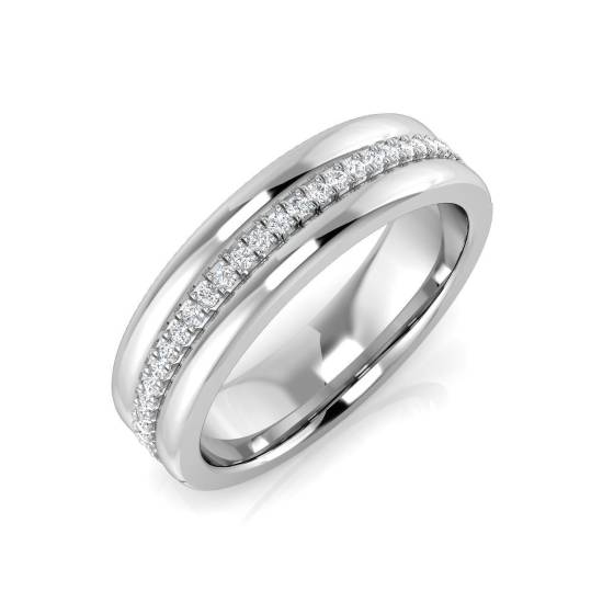 0.12ct SI1/G Round cut Natural Diamond Half Eternity Ring in Platinum
