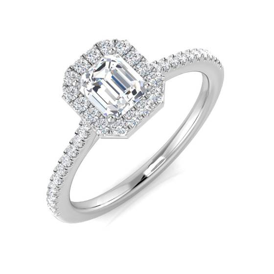 0.61ct SI1/G Radiant cut Natural Diamond Engagement Ring in Platinum