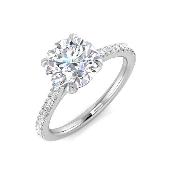 1.83ct SI1/G Round cut Natural Diamond Shoulder Set Engagement Ring in Platinum