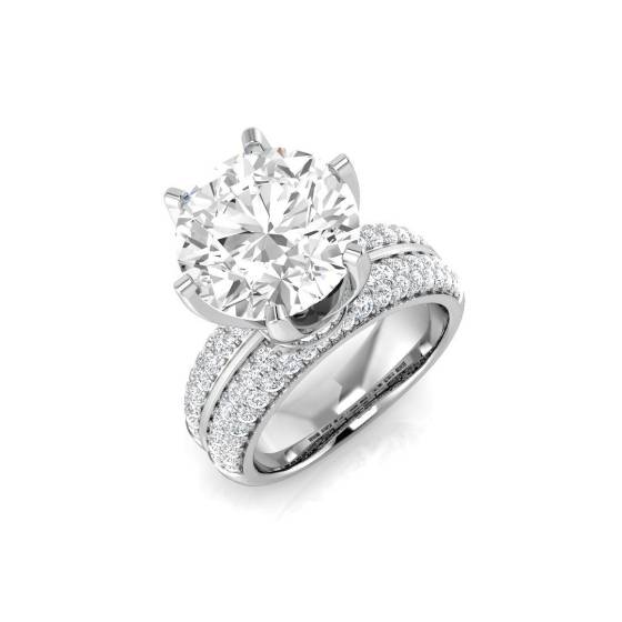 5.42ct SI1/J Round cut Natural Diamond Bridal Set Engagement Ring in Platinum