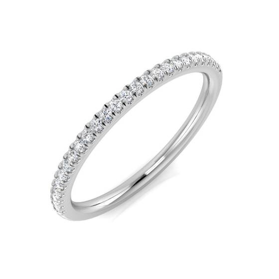 0.10ct SI1/G Round cut Natural Diamond Half Eternity Ring in Platinum