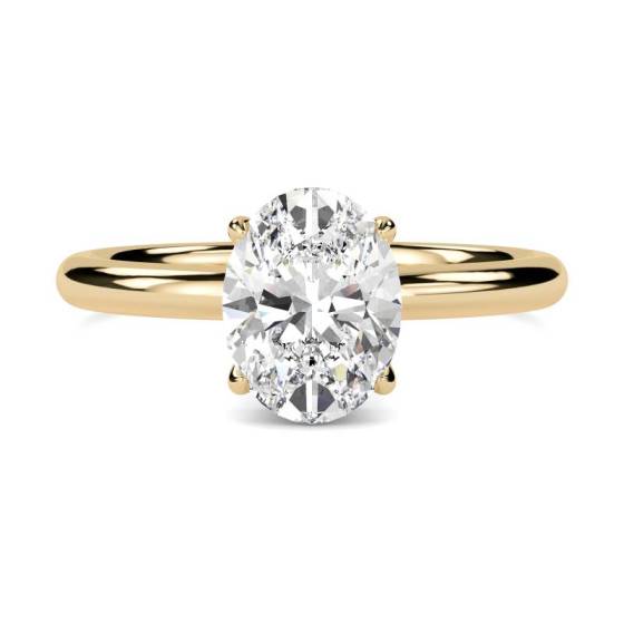 0.65ct SI2/G Oval Cut Labgrown Hidden Halo Ring