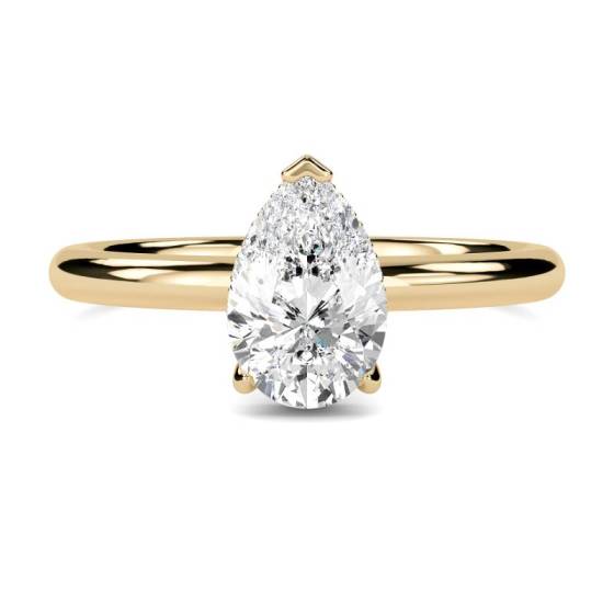 1.55ct VS1/D Pear Cut Lab Grown Hidden Halo Ring