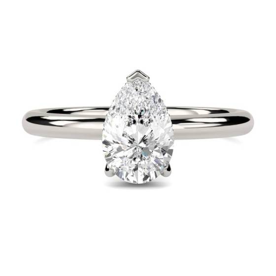 1.45ct VS1/D Pear Cut Lab Grown Shoulder Set Ring