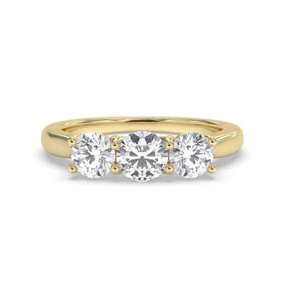 0.50ct VVS1/D Round Cut Labgrown Trilogy Ring