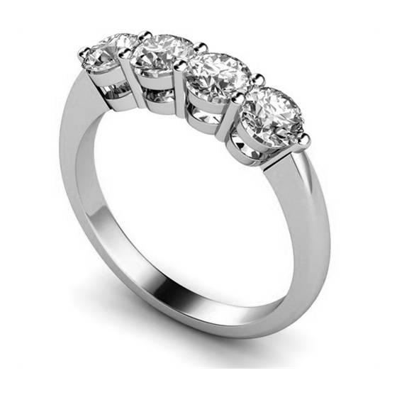 1.55ct VS/H Round Natural Diamond 4 Stone Ring